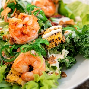 Креветка с кукурузой, вялеными томатами и имбирем 1007787